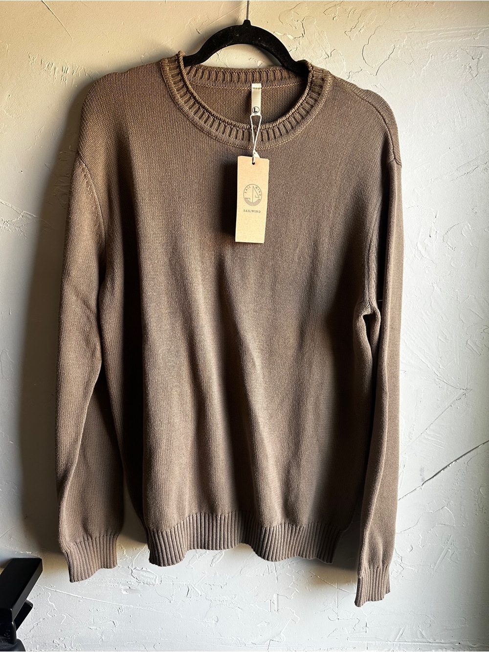 NWT Roll Collar Cotton Sweater Minimal Old Money Scandi Mens L Sailwind